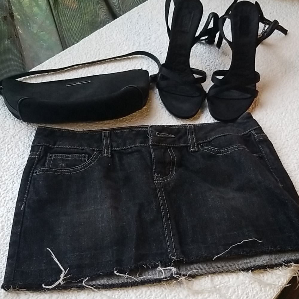 Denim mini skirt